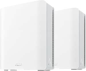 ASUS ZenWiFi BT6 Tri-Band WiFi 7 Mesh, 9.4 Gbps, 5800 sq.ft. (2pk), 2.5G WAN Port, Security and Parental Controls Included, Smart Home Master SSIDs, 4G & 5G Mobile Tethering- BT6 (W-2-PK)