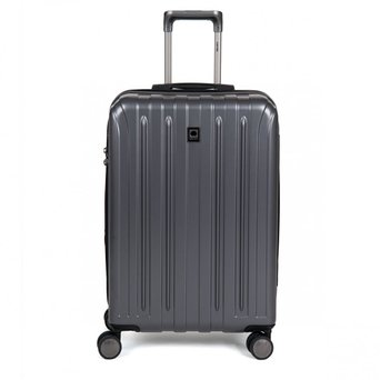 Delsey Luggage Helium Titanium 25 Inch EXP Spinner Trolley Red