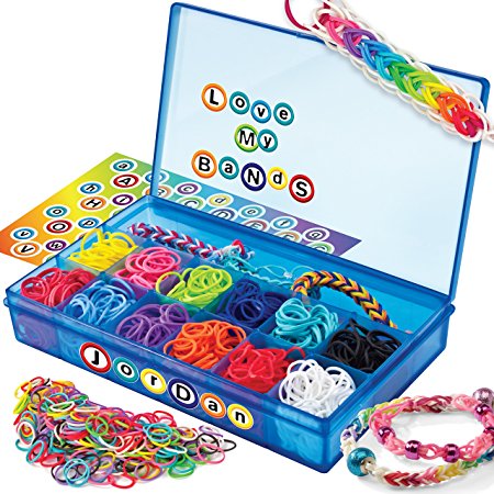 Cra-Z-Art Cra-Z-Loom Ultimate Collector Case with 1800 Rubber Bands, 50 S Clips and Alphabet Sticker Sheet