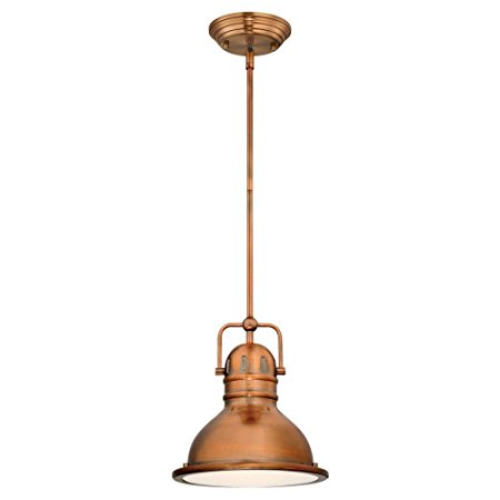 Westinghouse 63084B Boswell One-Light LED Indoor Mini Pendant with Frosted Prismatic Lens, 8.75-Inch Copper with 11W LED