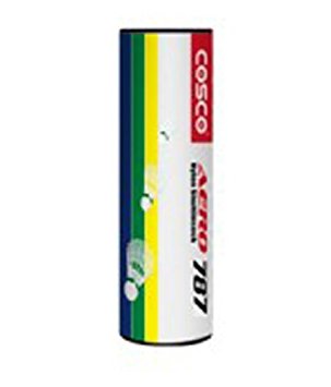 Cosco Aero 787 Nylon Shuttle Cocks, Pack of 6 (White/Yellow)