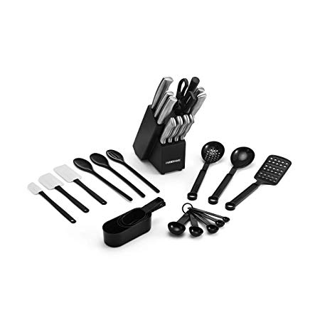 Farberware 5215490 Stainless Stamped Steel Cutlery,Kitchen Tool and Gadget Set, 30-Piece