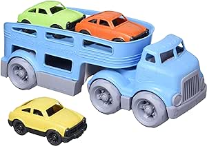 Green Toys Car Carrier, Blue CB - Pretend Play, Motor Skills, Kids Toy Vehicles. No BPA, phthalates, PVC. Dishwasher Safe, Recycled Plastic, Made in USA.