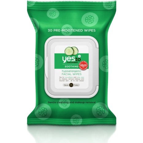 Yes To Cucumbers Facial Towelettes, Natural Glow 30 WIPES