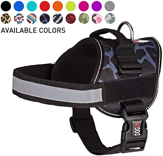 Dog Harness, Reflective No-Pull Adjustable Pet Vest with Handle for Hiking Walking, Training, Service and Outdoors - Breathable No - Choke Harness for Small, Medium or Large Dogs with Room for Patches