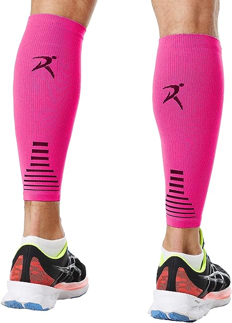 Rymora unisex-adult Leg Compression Socks, Calf Support Sleeves for Legs Pain Relief, Comfortable and Secure Footless for Fitness, Running, and Shin Splints 1 Pack, Pink, Small