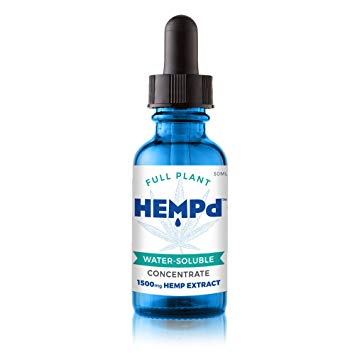 HEMPd Full Plant Hemp Extract Water Soluble Concentrate, 1,500 mg. per 30 mL Bottle