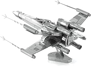 Metal Earth Puzzle 3D Caza Estelar X-Wing. Rompecabezas De Metal De Star Wars. Maquetas para Construir para Adultos Nivel Desafiante De 10.2 X 8.6 X 5.2 Cm