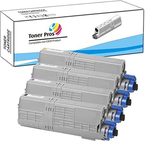 Toner Pros (TM) Compatible Toner (46490604, 46490603, 46490602, 46490601) for Oki Okidata C532 MC573 C532dn C542dn MC563dn MC573dn (4-Color Pack) - Black 7,000 and Colors 6,000 Pages