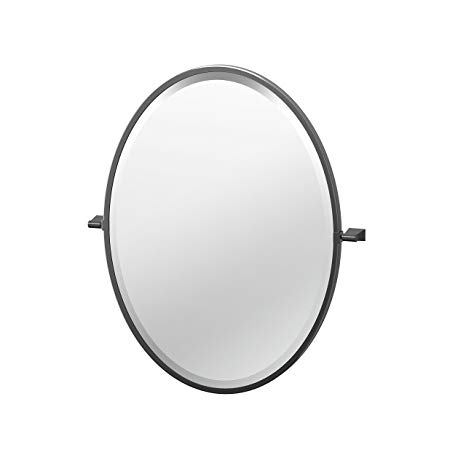 Gatco 4719MXF Bleu Framed Oval Mirror 27.5-inch Matte Black