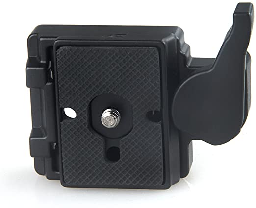 Konsait Black Camera 323 Quick Release Plate with Special Adapter (200PL-14) Use for Manfrotto 323 (New Version)