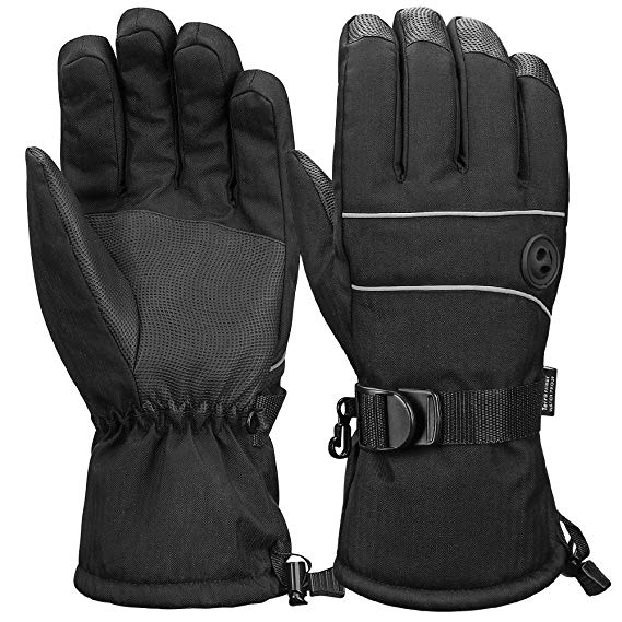 Terra Hiker Waterproof Ski Gloves, Thermal Thinsulate Gloves for Skiing, Snowboarding, Cycling and Other Winter Sport Activities (Men, Women)