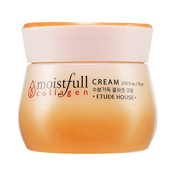 ETUDE HOUSE Moistfull Collagen Cream, Soft Moist Gel Type Moisturizing Facial Cream, 63.4% Super Collagen Water & Bobab Water Makes Skin Plumpy with Long Lasting Moist, 2.53 Fl Oz