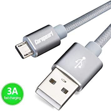 Micro USB Cable 6ft,Corepearl Android Charging Cable,Samsung Galaxy 3A Fast Charging Cord for Samsung Galaxy S7 Edge/S7/S6, HTC, LG, Sony, Xbox One, PS4