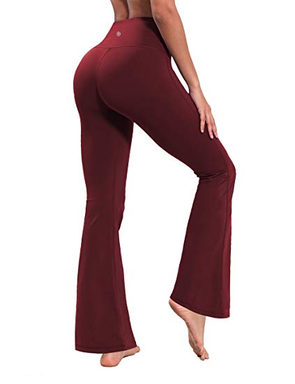 BUBBLELIME 29"/31"/33"/35"/37" 4 Styles Women's High Waist Bootcut Yoga Pants Basic/Back Pocket Tummy Control Workout Bootleg