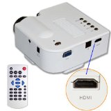 E-rainbow 60 Portable Mini Hd LED Projector Cinema TheaterSupport PC Laptop HDMI VGA Input and SD  USB  AV Inputfor iphonegalaxylaptopmacwith Remote Control WhiteOnly for home