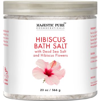 Majestic Pure Hibiscus Flower Bath Salts, Intense Moisture Boost, Anti Ageing, Even Skin Tone, 20 oz