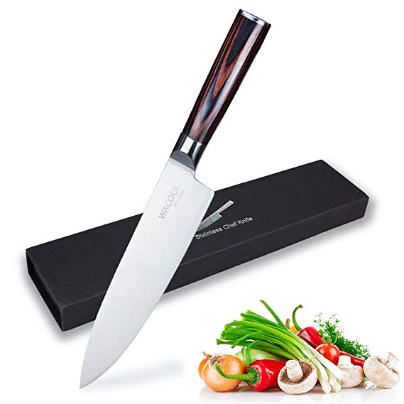 WACOOL Chef Knife Pro Kitchen Knife 8 Inch High Carbon Stainless Steel Sharp with Ergonomic Handle