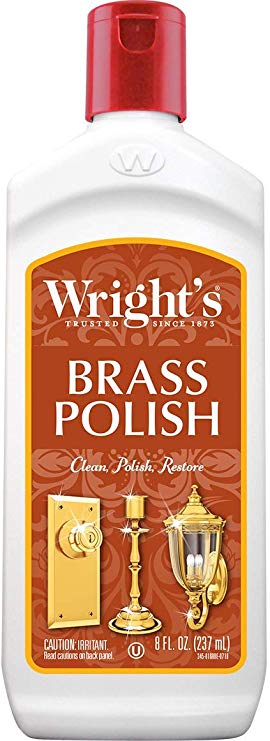 Wright's Brass and Copper Polish and Cleaner - 8 Ounce - Gently Cleans and Removes Tarnish Without Scratching