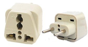 Universal Plug Adapter for Europe Travel - converts any plug to 4mm. 2 pin Euro plug
