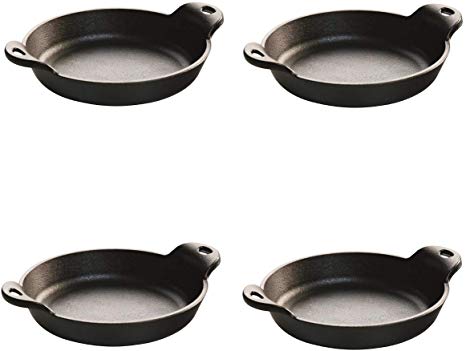 Lodge Heat-Treated Cast Iron 14 Ounce Round Mini Server, Set of 4