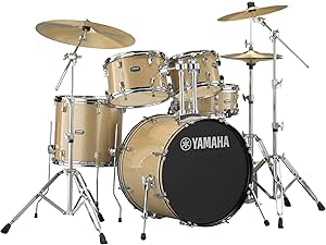 Yamaha Rydeen 5-Piece Drum Set With 20" Bass Drum, Floor Tom, 2 Toms With Ball Clamp And Wood Snare Drum, Champagne Glitter