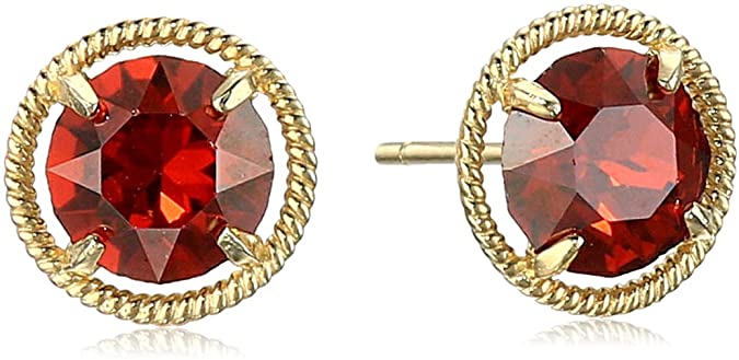 Amazon Collection 10k Gold Birthstone Stud Earrings made with Swarovski Zirconia