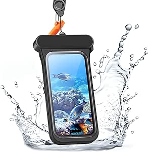 ESR Waterproof Phone Pouch for iPhone 15/14 / 13, Underwater Touch Sensitivity, IPX8 Floating Waterproof Cellphone Case with Lanyard, Dry Bag for Snorkeling, Black