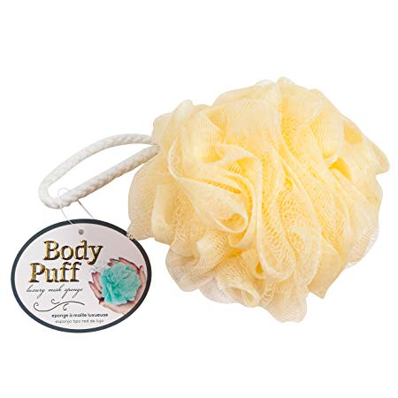 Purely Me Nylon Mesh Body Sponge, Light Yellow, 1-Pack