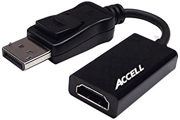 Accell B086B-003B-2 UltraAV DisplayPort 1.1 to HDMI 1.4 Active Adapter - AMD Eyefinity Certified, Poly Bag Packaging