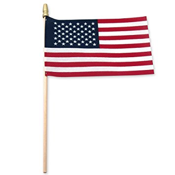 Online Stores USA Stick Flag with Spear Tip, 4 by 6-Inch, 25-Pack