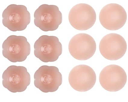 Senchanting Multi-shaped Reusable Adhesive Silicone Nipple Cover Breast Pads