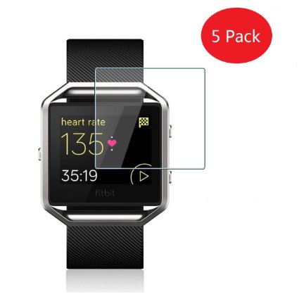 [5 Pack] Fitbit Blaze Screen Protector, Getwow Premium HD Clear Film Screen Protector for Fitbit Blaze