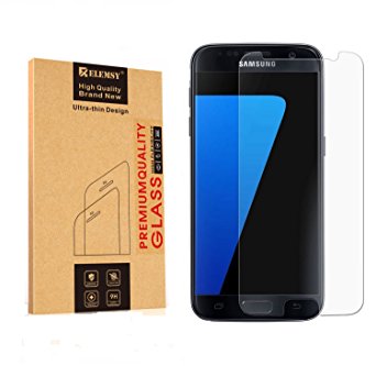 Galaxy S7 Screen Protector, [2-Pack] ELEMSY HD Clear Tempered Glass Screen Protector for Galaxy S7.