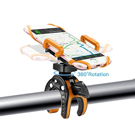 Bike Mount Phone Holder, Forceatt Universal iPhone bike holder Adjustable Bicycle Mount Cell Phone Cradle Clamp for Smartphone GPS other Devices with 360 Degrees Rotate