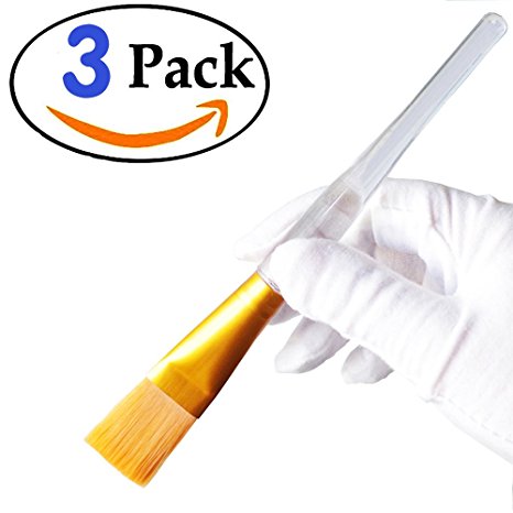 Facial Mask Brush -3 PACKS - Premium Soft Face Brushes Mask Applicator for Applying Facial Mask, Eye Mask,Peel, Serum or DIY Needs(Gold)