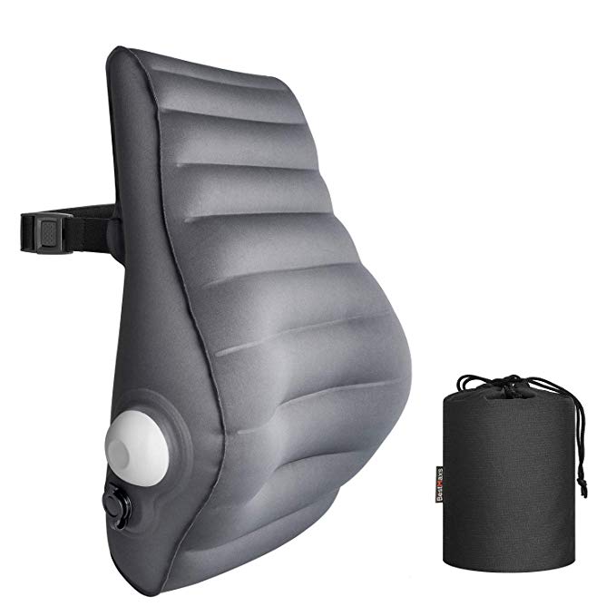 Lumbar Pillow Back Cushion Inflatable Lumbar Support for Office Chair Car Seat Travel and Home Ergonomic Design Lower Back Pain Relief