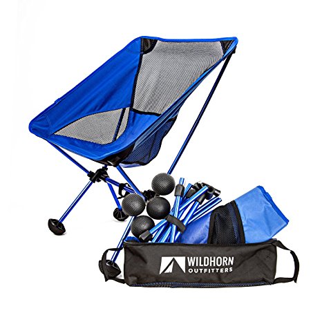 Terralite Portable Camp / Beach Chair Perfect For Beach, Camping, Backpacking, & Outdoor Festivals. Compact & Heavy Duty (Supports 350 lbs). Includes TerraGrip Feet- Won't Sink In the Sand or Mud.