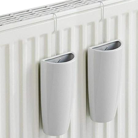 White Ceramic Hanging Radiator Humidifiers - Pack of 2