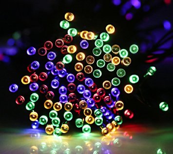 HDS-TEK HDS-LED-MU Decorative Solar Powered Christmas Lights 200 LED String Light for Garden, Lawn, Patio, Xmas Tree, Wedding, Party, Outside, Holiday, Indoor, Outdoor Decorations, Multicolor