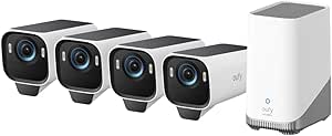 eufy Security eufyCam S3 Pro 3-Cam Kit with add-on, Solar Camera Outdoor Wireless, MaxColor Night Vision, 4K Security Camera with Solar Panel, Face Recognition AI