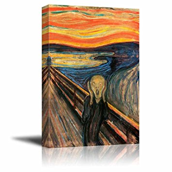 Wall26 The Scream by Edvard Munch Giclee Canvas Prints Wrapped Gallery Wall Art | Stretched and Framed Ready to Hang - 18" x 12"