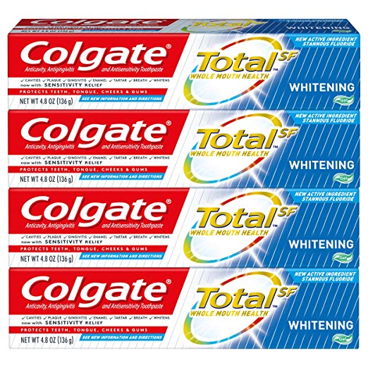 Colgate Total Whitening Gel Toothpaste, 4.8 ounce - 4 pack