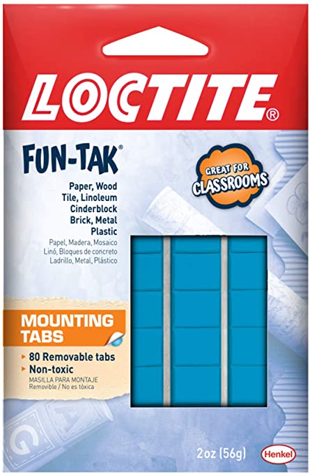 Loctite Fun-Tak Mounting Putty Tabs, 2-Ounce, 12-Pack (1865809-12)