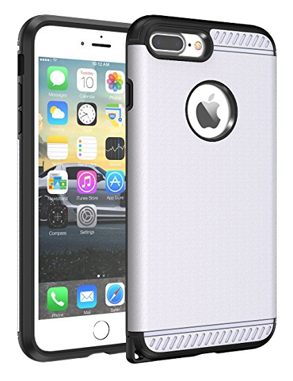 iPhone 8 Plus Case, CHTech iPhone 7 Plus Case Double Layer Shockproof Heavy Duty Protection Armor Case for Apple 5.5'' iPhone 7 Plus / iPhone 8 Plus - Silver