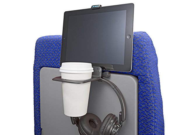 The Airhook - Beverage & Universal Device Holder for Airline Travel - Take Back Your Airline Seat Space!