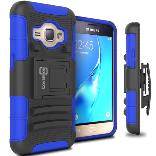 Galaxy Express 3 Case, CoverON® [Explorer Series] Holster Hybrid Armor Belt Clip Hard Phone Cover For Samsung Galaxy Express 3 Holster Case - Electric Blue