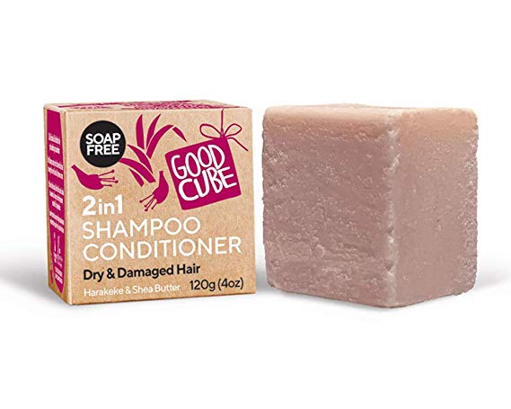 Good Cube Conditioning Shampoo for Dry & Damaged Hair | Scented Bergamot & Geranium | Pressed Bar Lasts Up to 100 Washes | 1 bar (4 oz)
