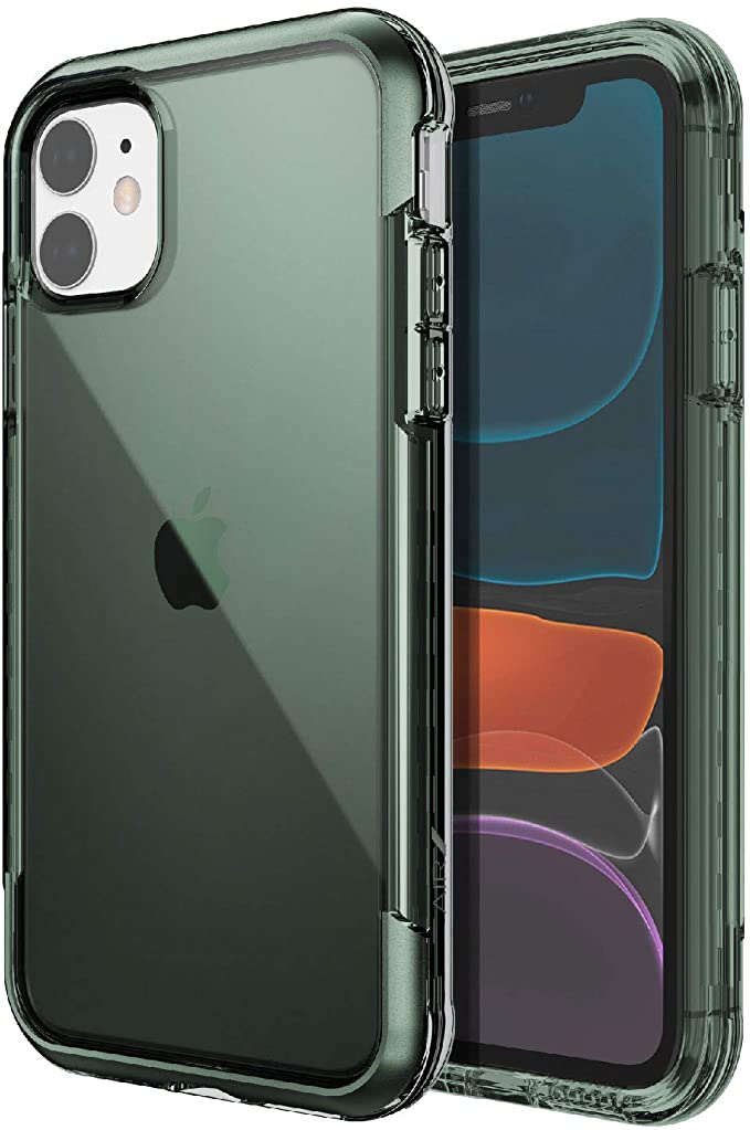 X-Doria Defense Air Series, iPhone 11 Case - Military Grade Drop Tested, Anodized Aluminum, TPU, and Polycarbonate Protective Case for Apple iPhone 11, (Midnight Green)