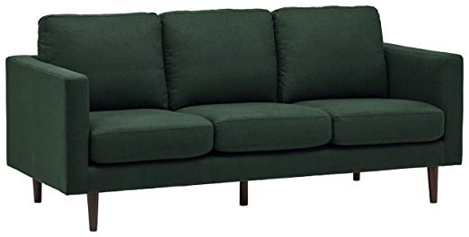 Rivet Revolve Modern Upholstered Sofa with Tapered Legs, 79.9"W, Heritage Green